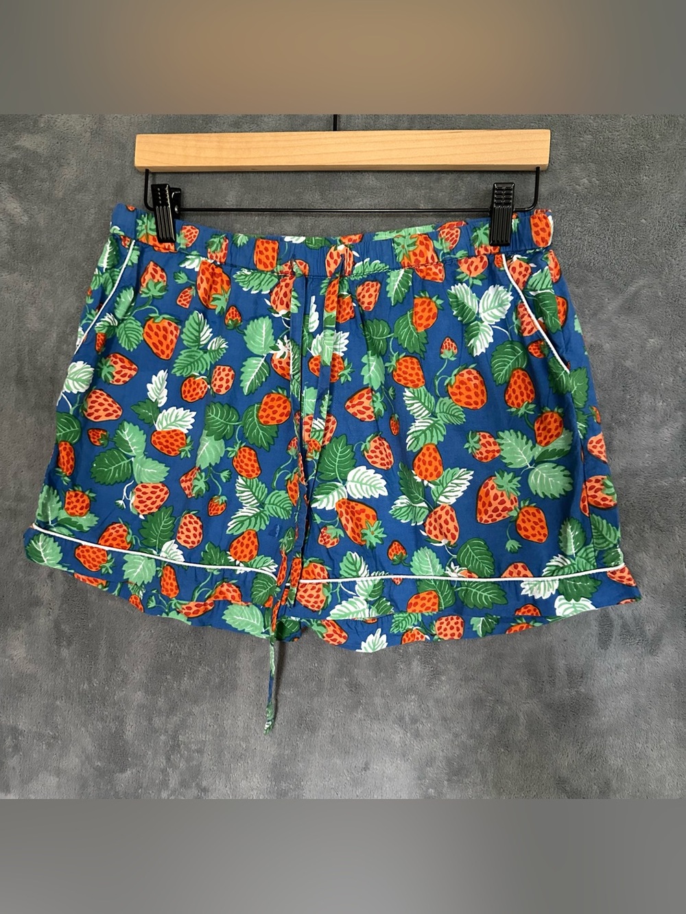 Printfresh Retired Strawberry Fields Organic Cotton Pajama Sleep Shorts Medium